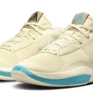 Nike Cream and Blue Athletic Shoes